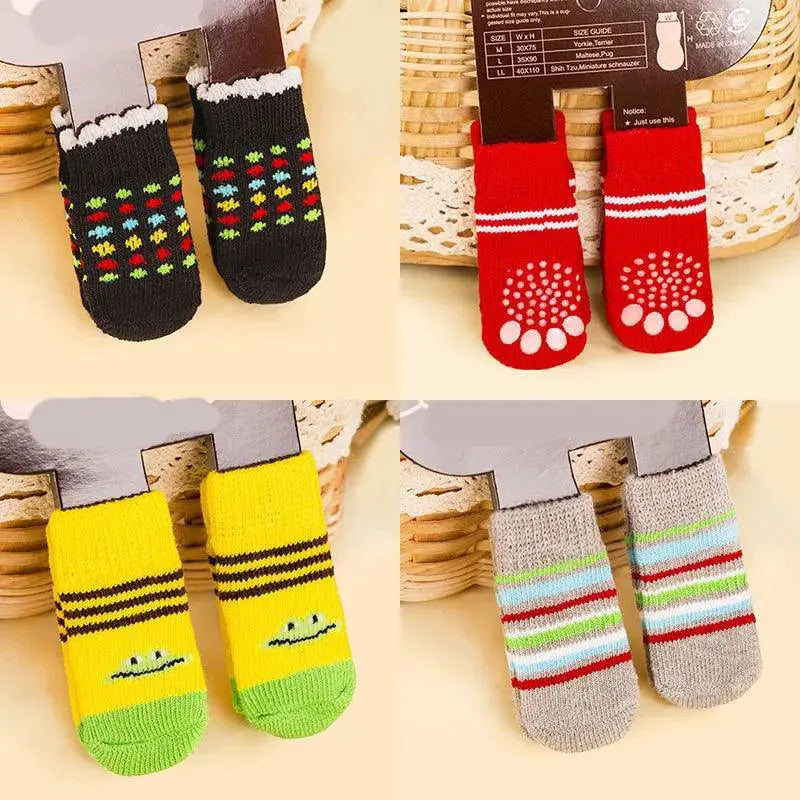 Cozy Cartoon Dog Socks Anti Slip Winter Paw Protectors