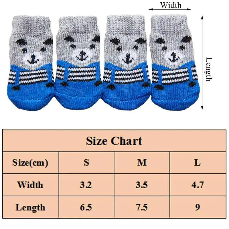 Cozy Cartoon Dog Socks Anti Slip Winter Paw Protectors