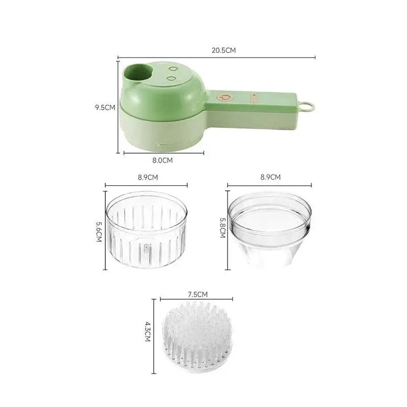 4In1 Electric Vegetable Cutter Set Handheld Wireless Chopper