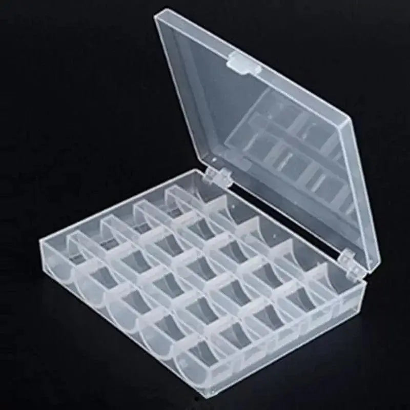 Clear Plastic Sewing Bobbins Storage Box for Home Use