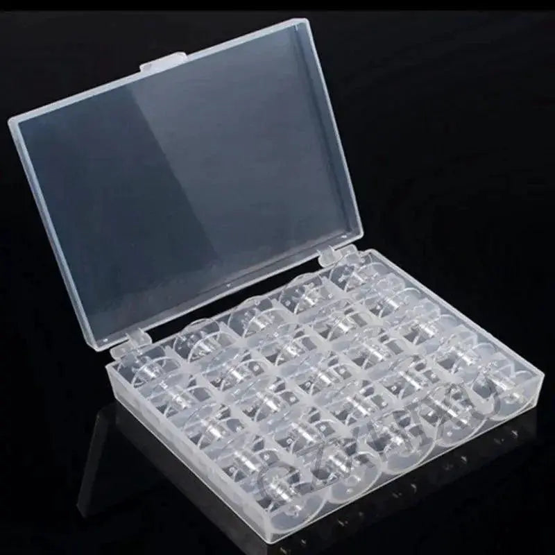 Clear Plastic Sewing Bobbins Storage Box for Home Use