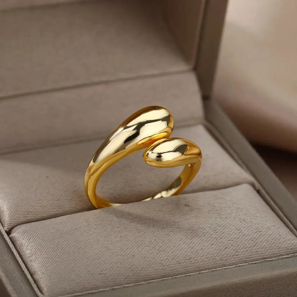 Stainless Steel Sunflower Wedding Rings For Women Elegant