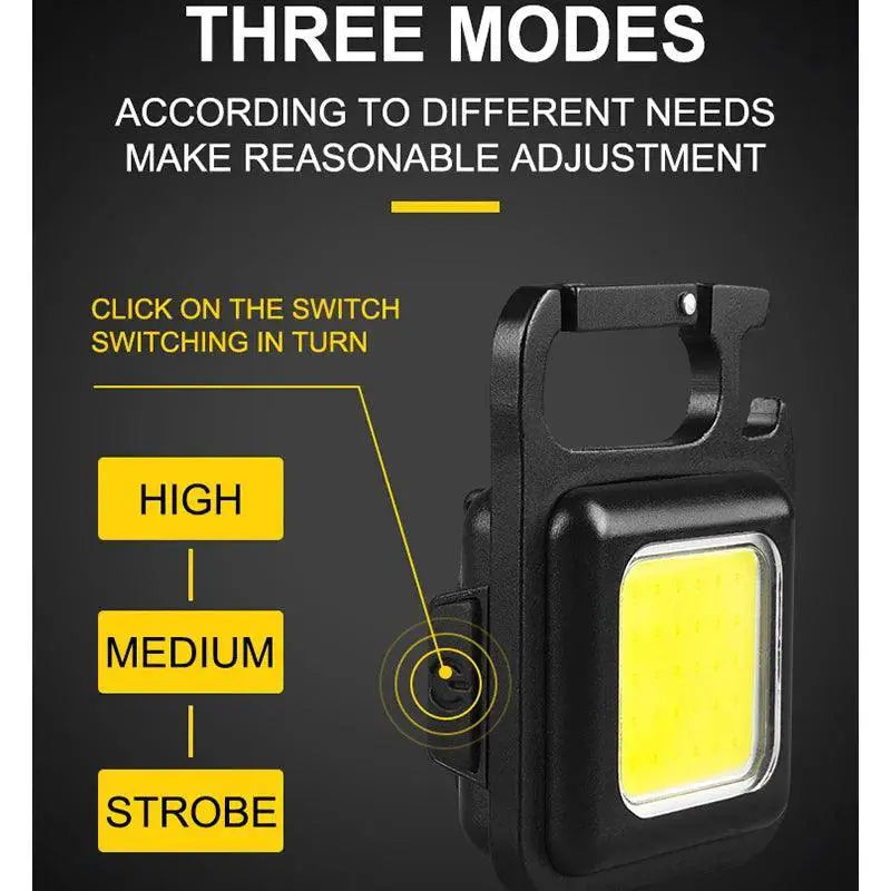 COB Flashlight Keychain Outdoor EDC Torch Tool Adventures