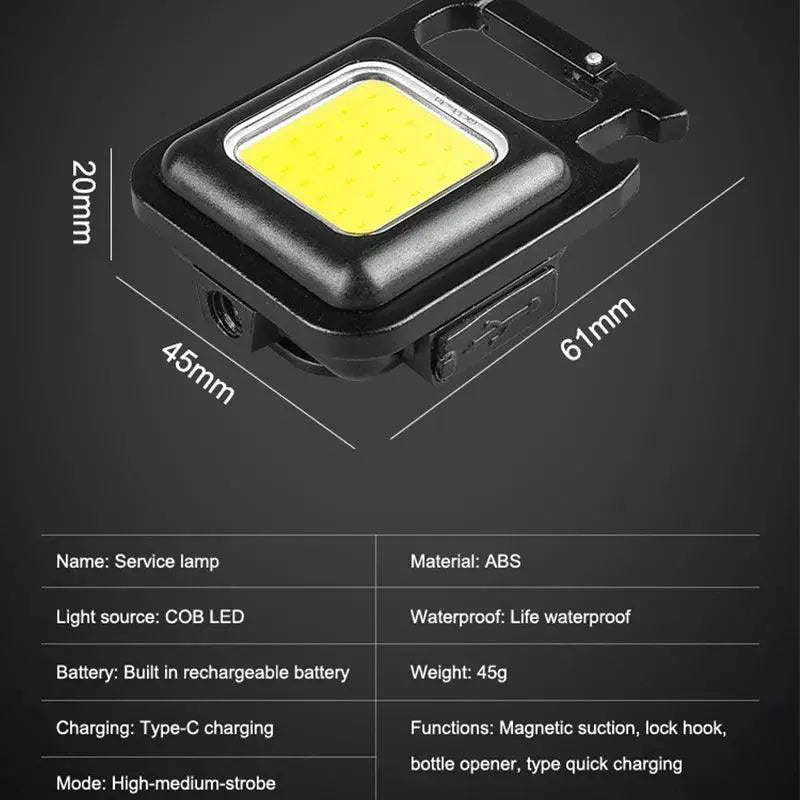 COB Flashlight Keychain Outdoor EDC Torch Tool Adventures