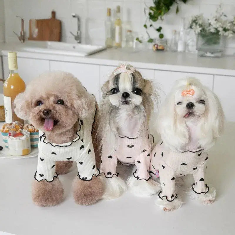Fashionable Waffle Vest for Pets Cozy Embroidered Bear Wear