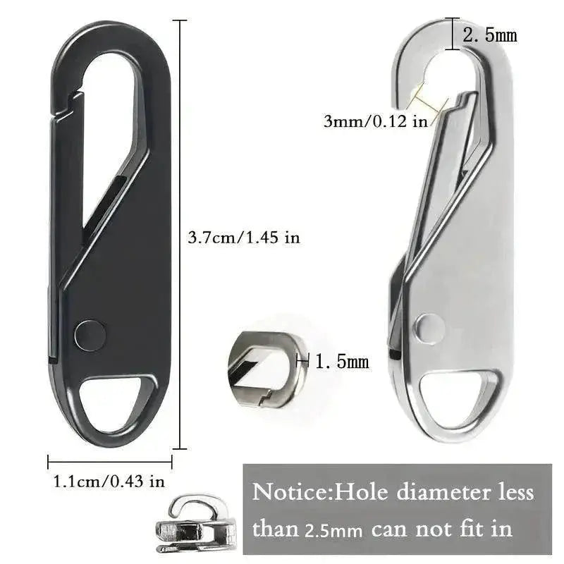Ten Piece Zipper Slider Puller Set For Travel Quick Fixes