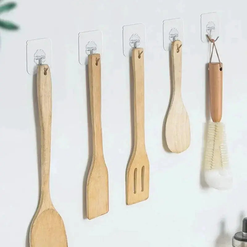 Clear Stainless Steel Adhesive Hooks for Home Organization