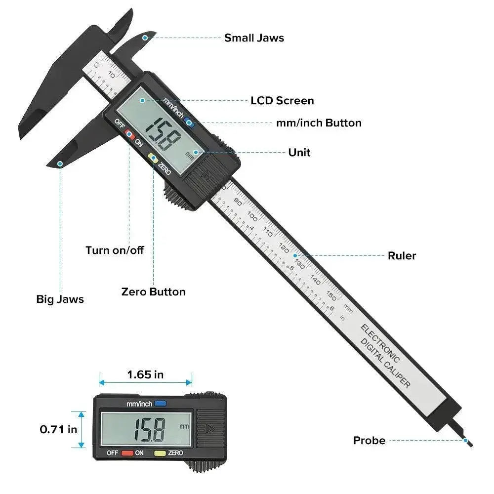 Digital Caliper Set Carbon Fiber Micrometer For Precision