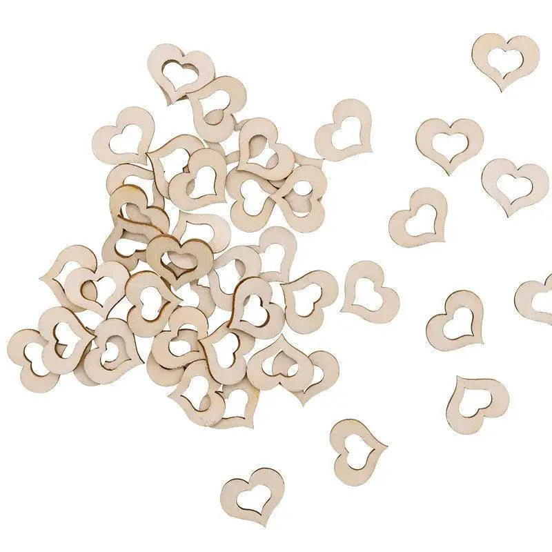 Love Shape Wooden Wedding Table Decor Rustic Mini Hearts