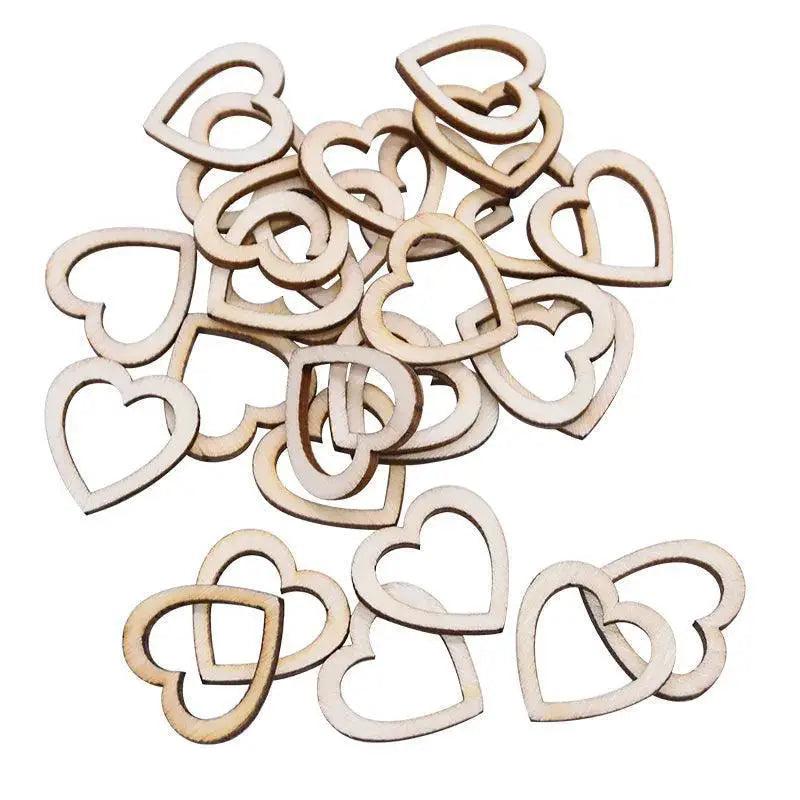 Love Shape Wooden Wedding Table Decor Rustic Mini Hearts