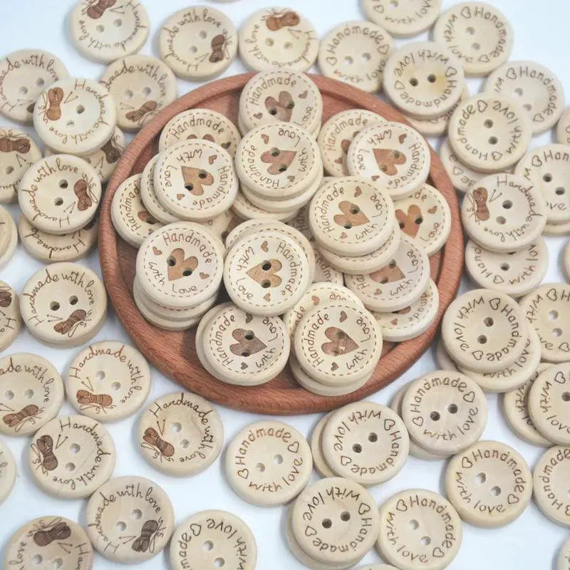 Wooden Love Letter Buttons For Stylish DIY Craft Projects