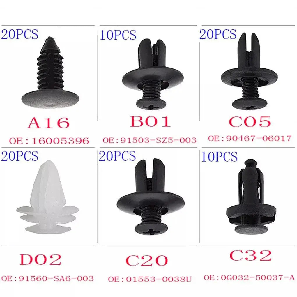 Auto Fastener Clip Car Fender Push Retainer Pin Rivet Kit
