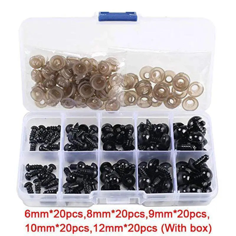 Black Safety Eyes Amigurumi 100 Count Set For Crochet