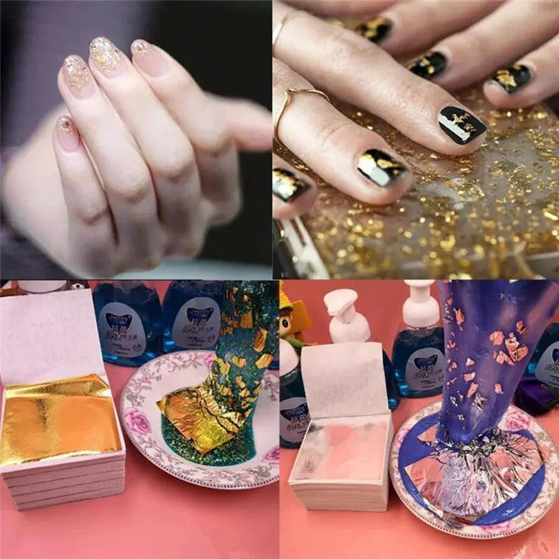 Golden Elegance Shiny Gold Leaf Sheets for Crafts Decor