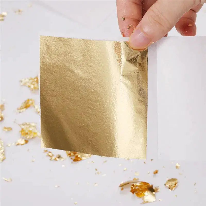 Golden Elegance Shiny Gold Leaf Sheets for Crafts Decor