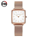 Chic Rose Gold Square Dial Watch Women