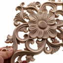 Handcrafted Oak Flower Sculpture European Style Decor