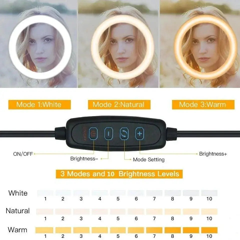Professional LED Ring Light Kit With Bluetooth Remote