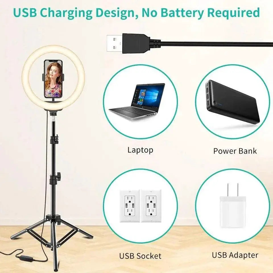 Professional LED Ring Light Kit With Bluetooth Remote