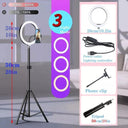 Professional LED Ring Light Kit With Bluetooth Remote