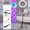 Professional LED Ring Light Kit With Bluetooth Remote