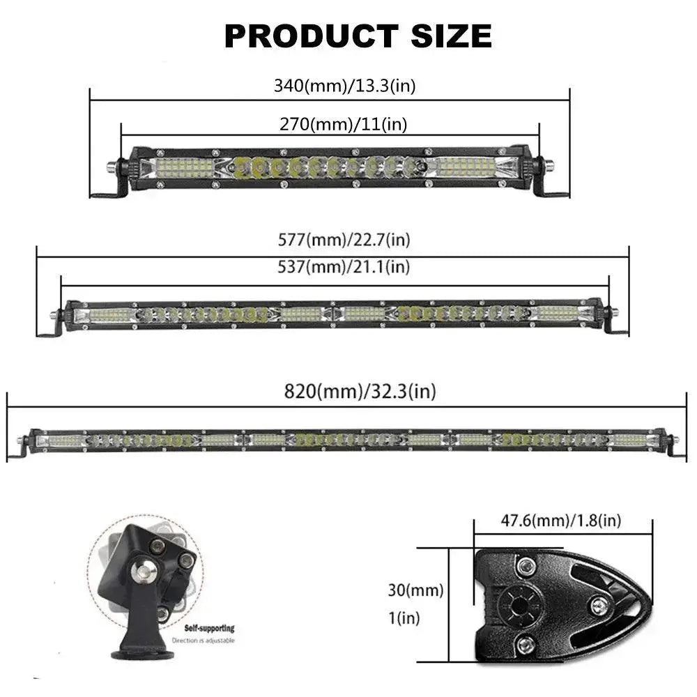 Led Light Bar Triple Row Combo Beam High Brightness Durable