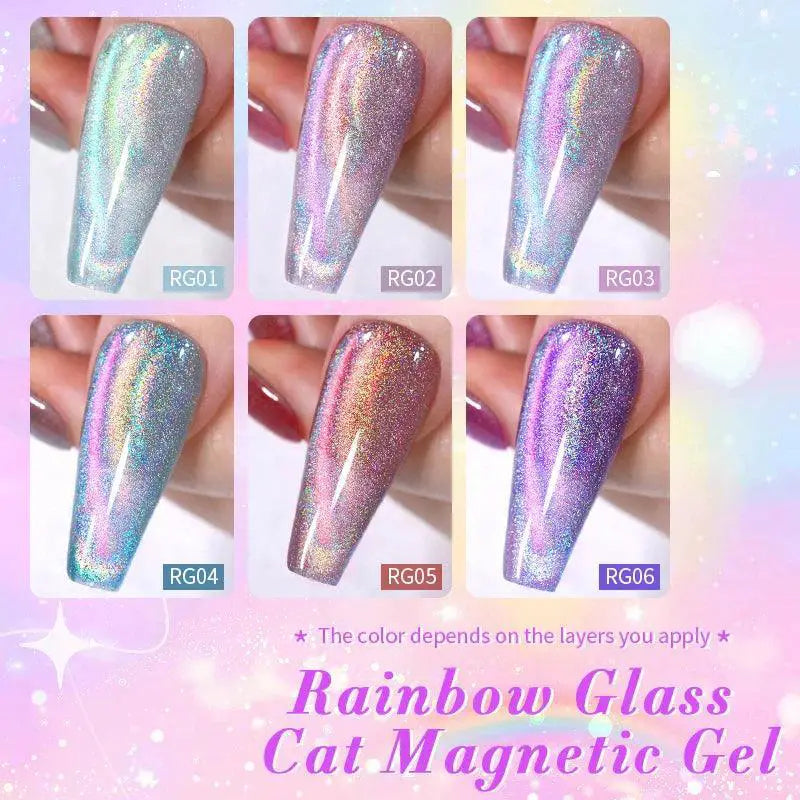 9D Cat Magnetic Gel Nail Polish Pink Purple UV Set