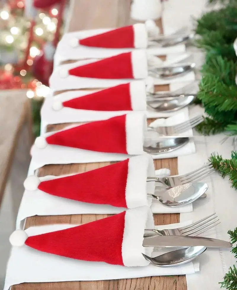 Christmas Cutlery Holder Gift Bag For Holiday Decor