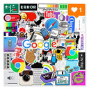 404 Network Error Cartoon Sticker Pack for Tech Lovers