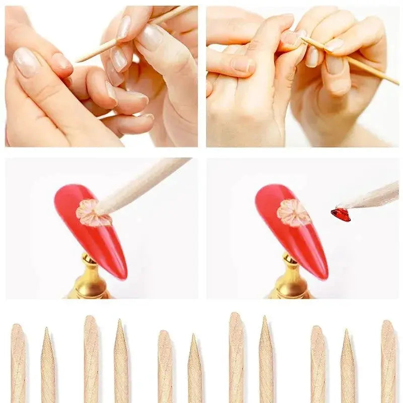 Lurayee Nail Art Wood Sticks Professional Nail Care Set