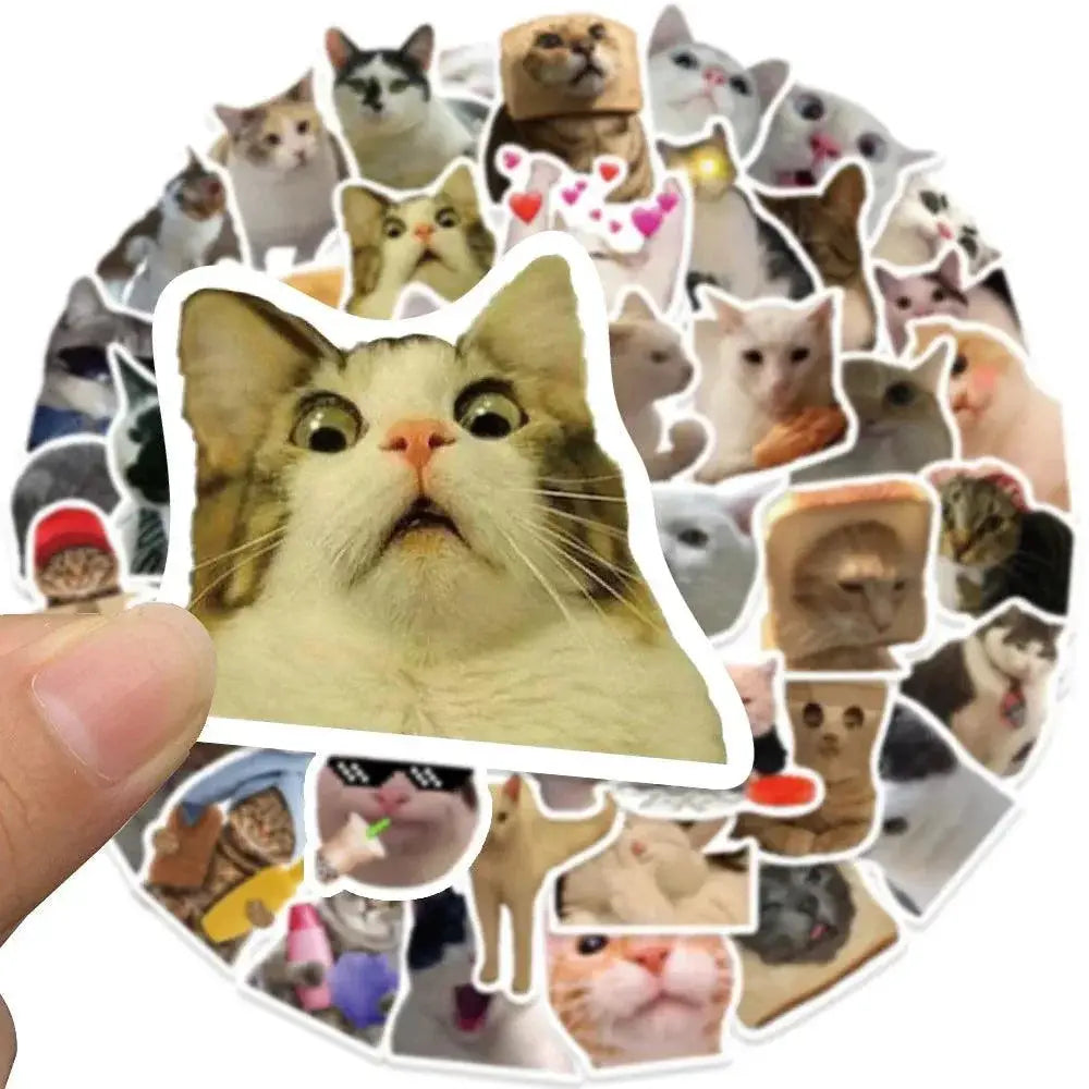 Funny Cat Meme Stickers Pack For Vibrant DIY Decor