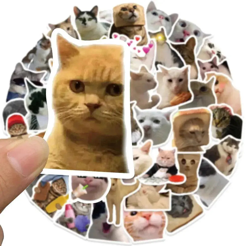 Funny Cat Meme Stickers Pack For Vibrant DIY Decor