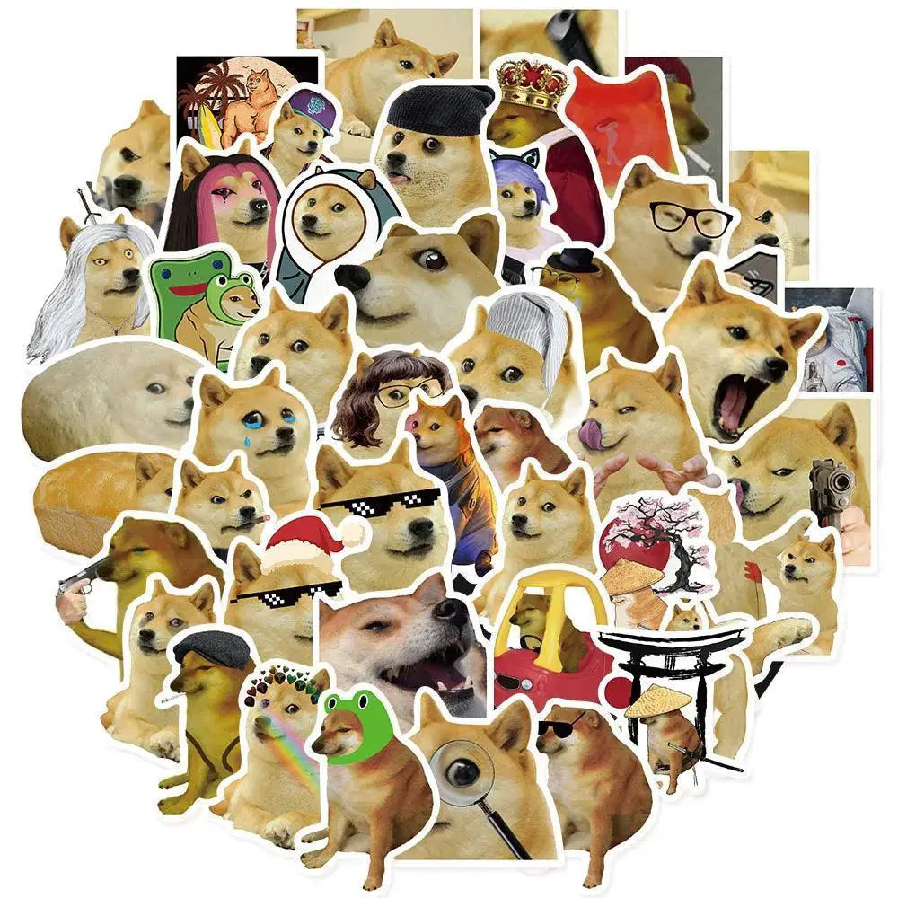 Funny Dog Meme Stickers Set Waterproof Decals For Devices