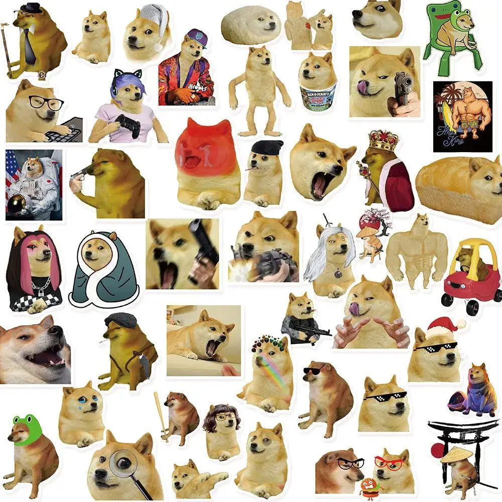 Funny Dog Meme Stickers Set Waterproof Decals For Devices