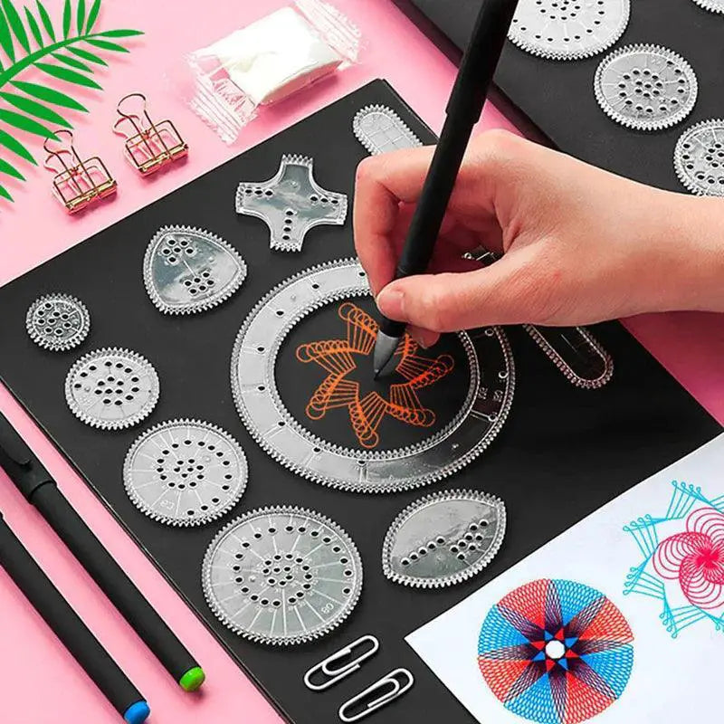 Spirograph Rainbow Scratch Art Set for Kids Drawing Kit