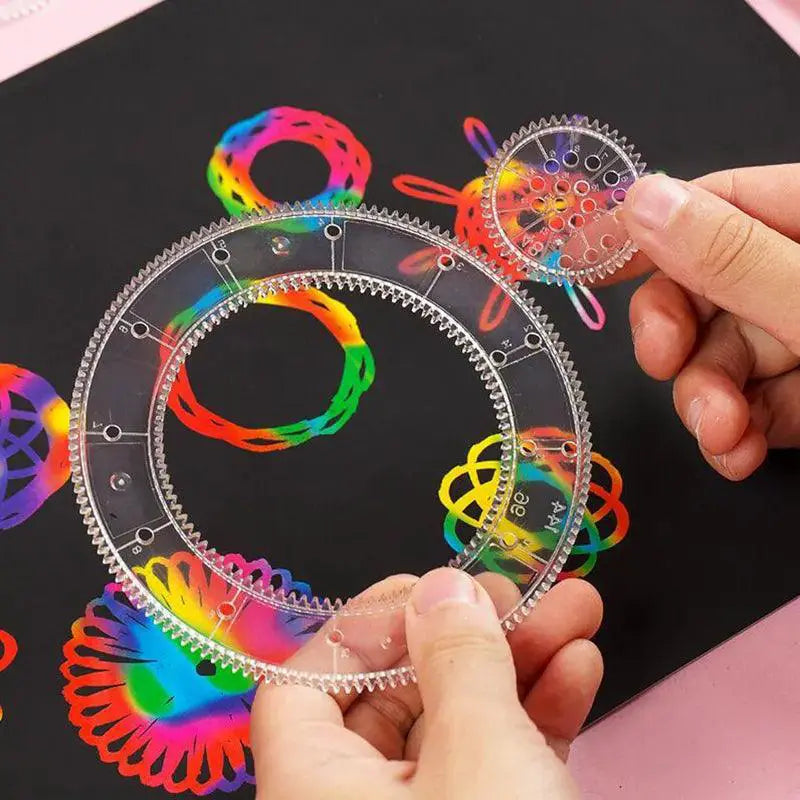 Spirograph Rainbow Scratch Art Set for Kids Drawing Kit