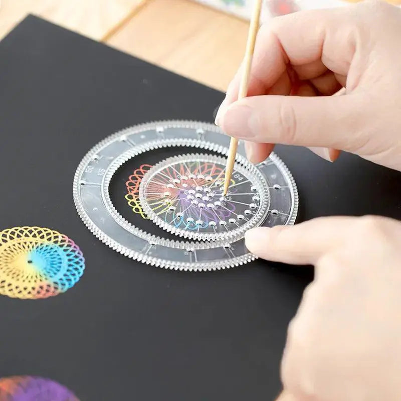 Spirograph Rainbow Scratch Art Set for Kids Drawing Kit