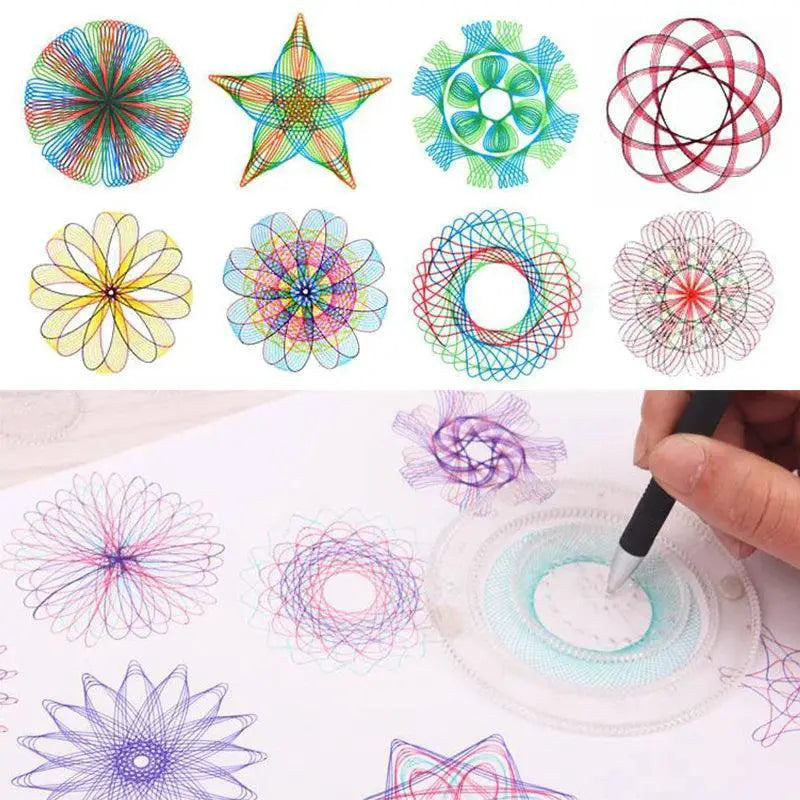 Spirograph Rainbow Scratch Art Set for Kids Drawing Kit