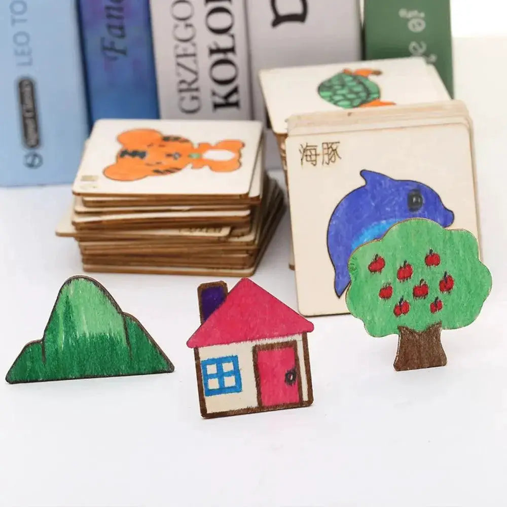 Montessori Wooden Drawing Stencils Set for Creative Kids
