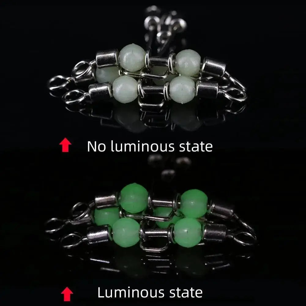 Luminous Glow Beads Fishing Swivels Pack 10 Illuminate Catch
