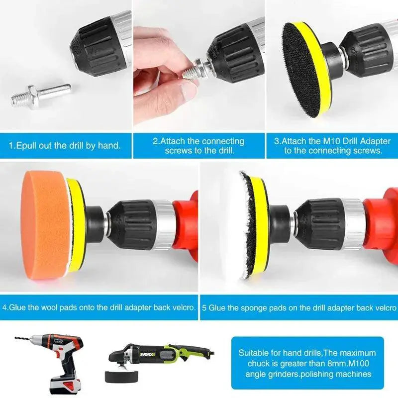 Car Polishing Kit Premium Foam Buffer Pads Removes Scratches