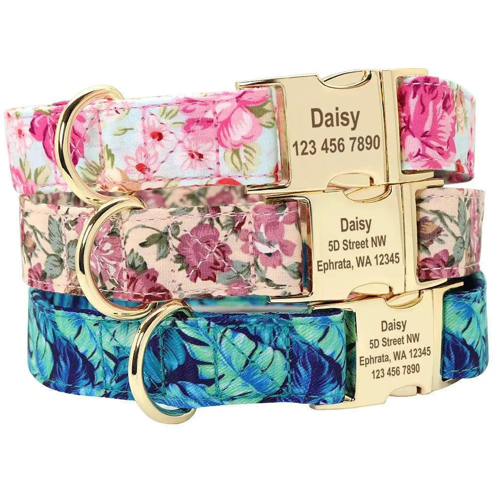 Custom Engraved Nylon Pet Collar For Dogs And Cats
