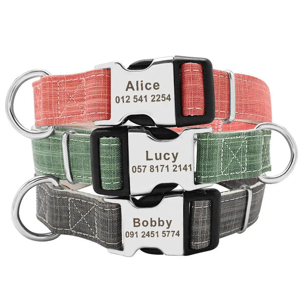 Custom Engraved Nylon Pet Collar For Dogs And Cats