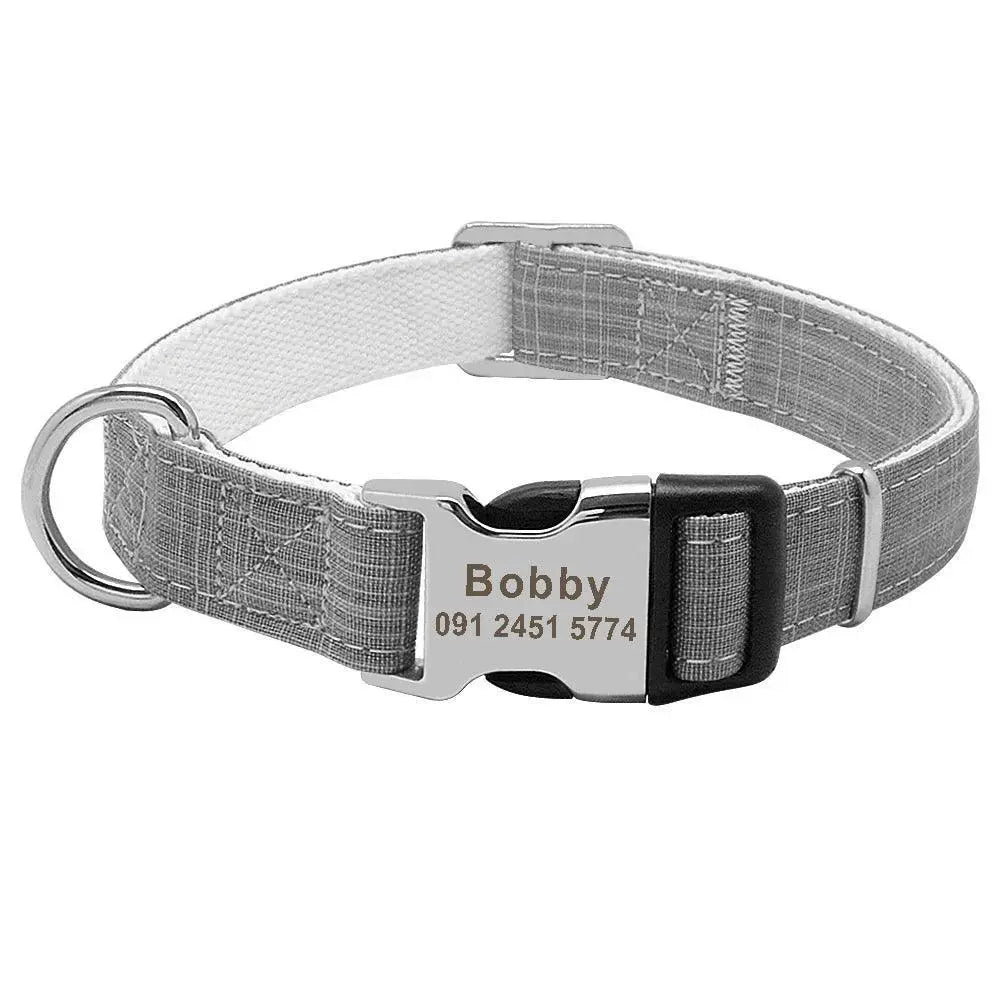 Custom Engraved Nylon Pet Collar For Dogs And Cats