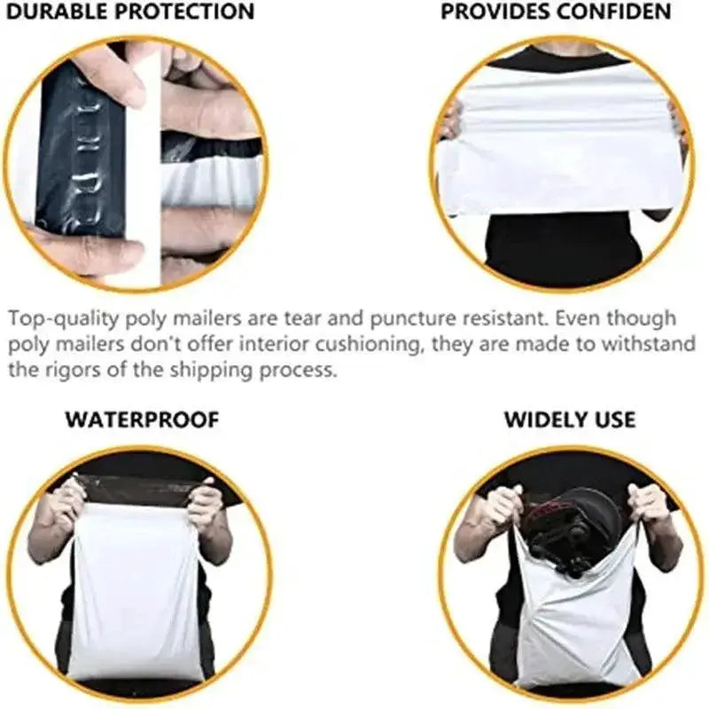 White Self Seal Waterproof Courier Bags Pack of 50 Units