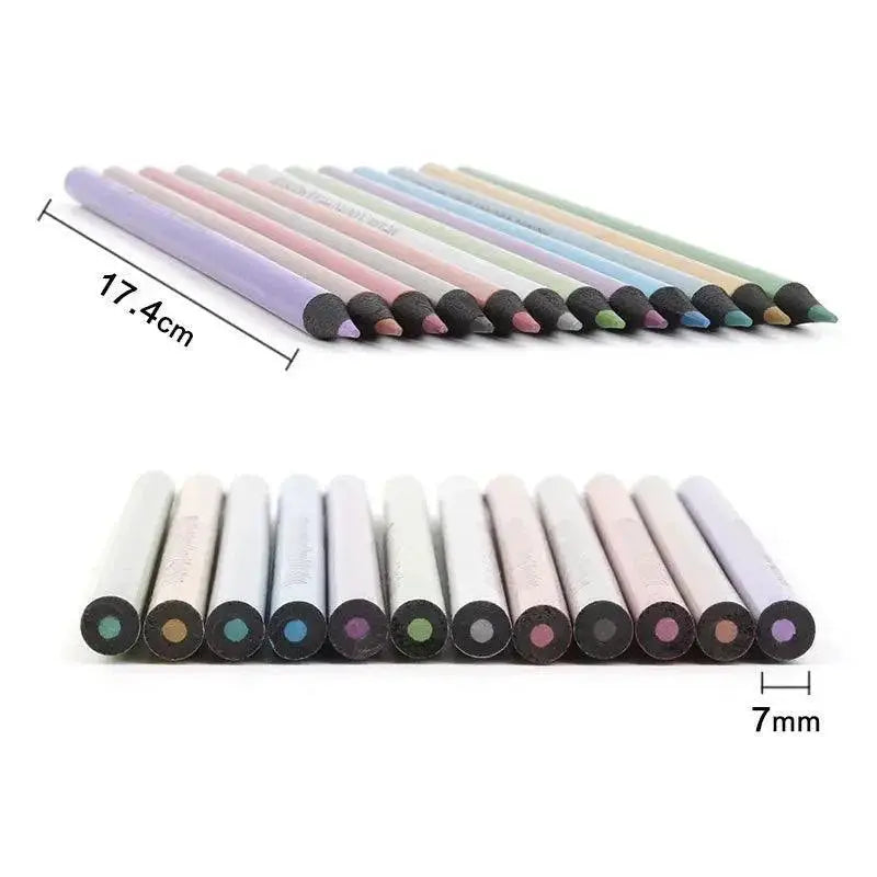 Metallic Pencils Set With 12 Vivid Shades For Art Projects