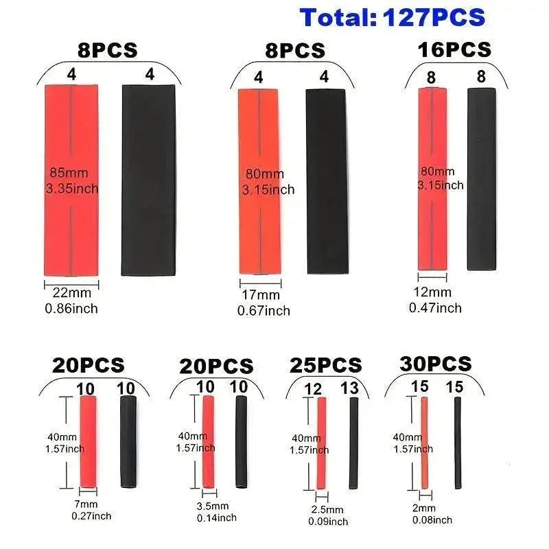 Black And Red Cable Sleeving Kit For Wire Organization