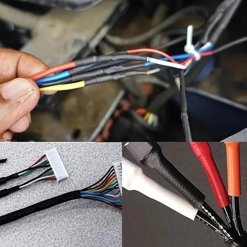 Black And Red Cable Sleeving Kit For Wire Organization