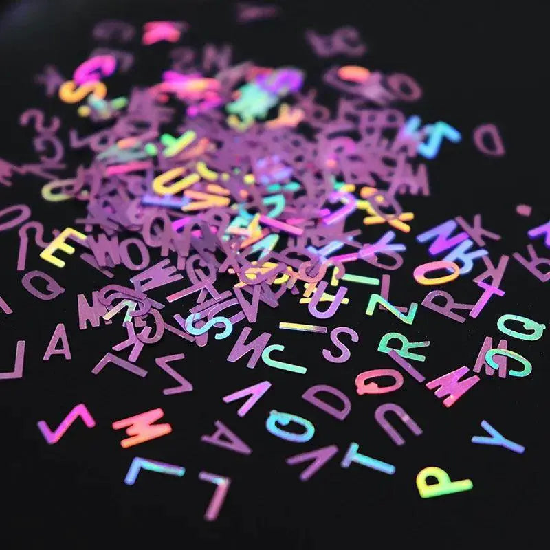 Alphabet Resin Sequins Kit for Holographic Jewelry Art