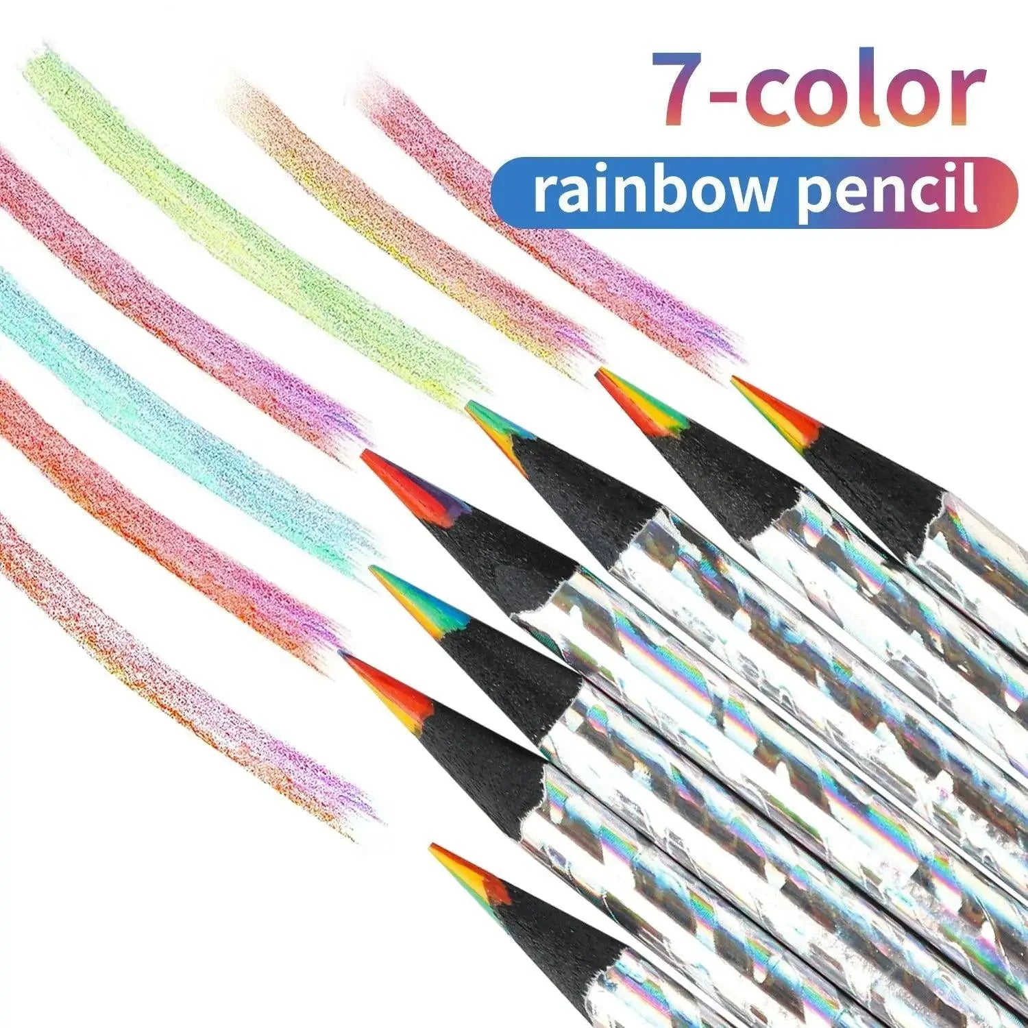 Kawaii Rainbow Pencil Set For Kids Vibrant Gradient Crayons